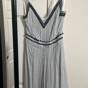 Small pant romper blue and white